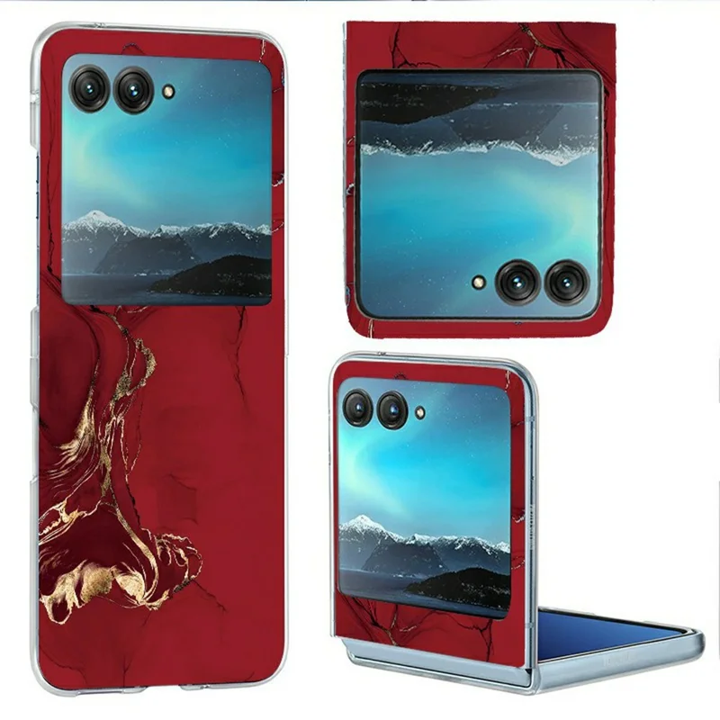 For Samsung Galaxy Z Flip8 Case Marble Pattern PC Scratch Resistant Folding Phone Cover - B193TR