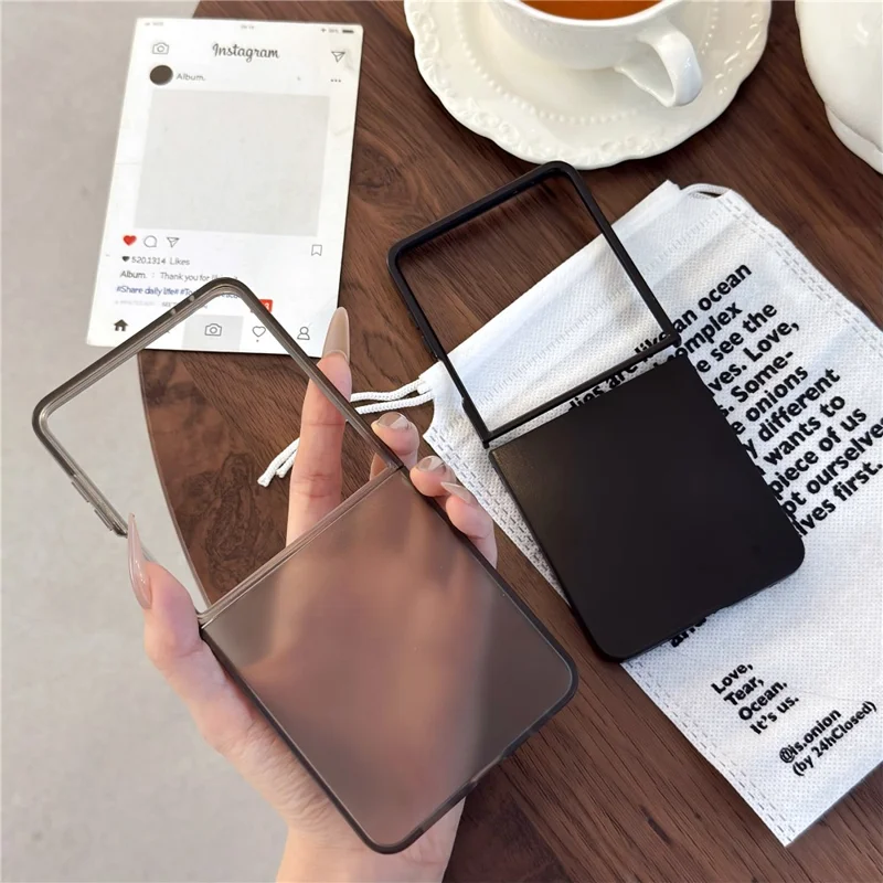 For Samsung Galaxy Z Flip8 Case Shockproof PC Protective Foldable Phone Cover - Black