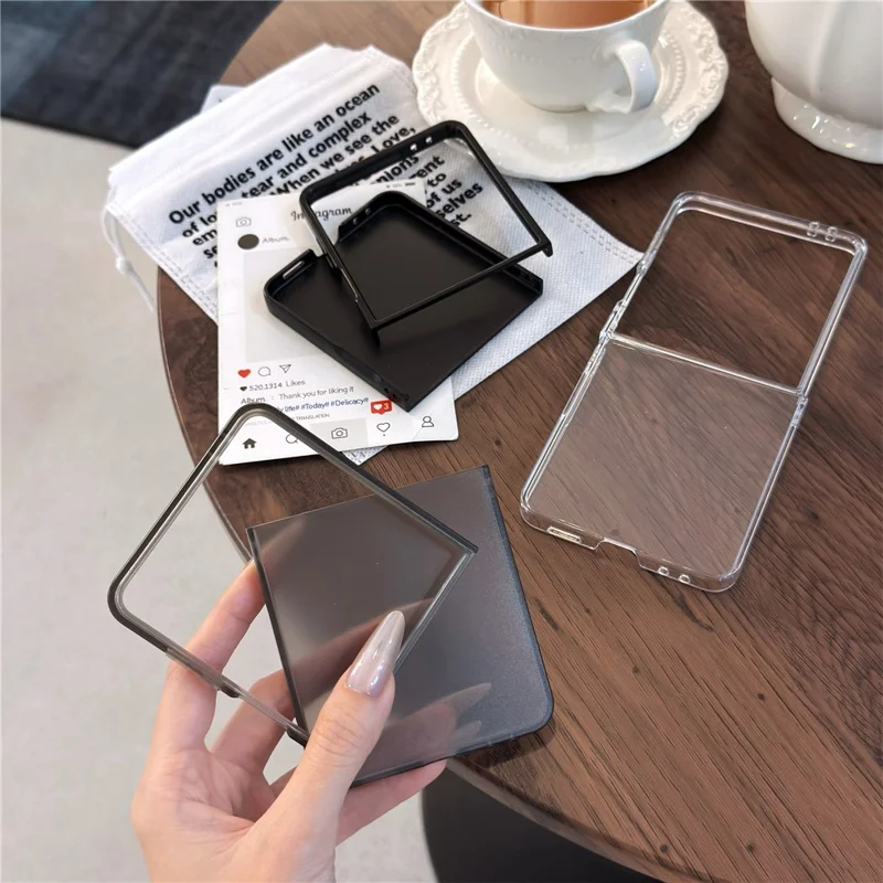 For Samsung Galaxy Z Flip8 Case Shockproof PC Protective Foldable Phone Cover - Black