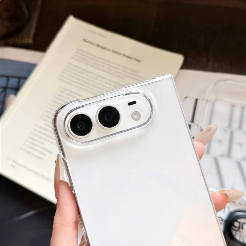 Etui na iPhone Duo Case, odporno na wstrząsy, PC, ochronne, składane, przezroczyste