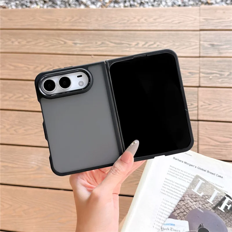 Etui na iPhone Duo Case Anti-Ścieranie PC Minimalistyczny Składany Płaszcz - Matowa Czerni