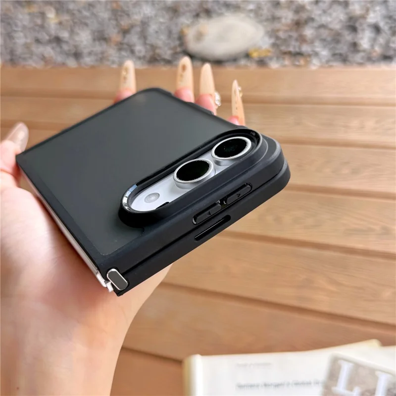 Etui na iPhone Duo Case Anti-Ścieranie PC Minimalistyczny Składany Płaszcz - Matowa Czerni