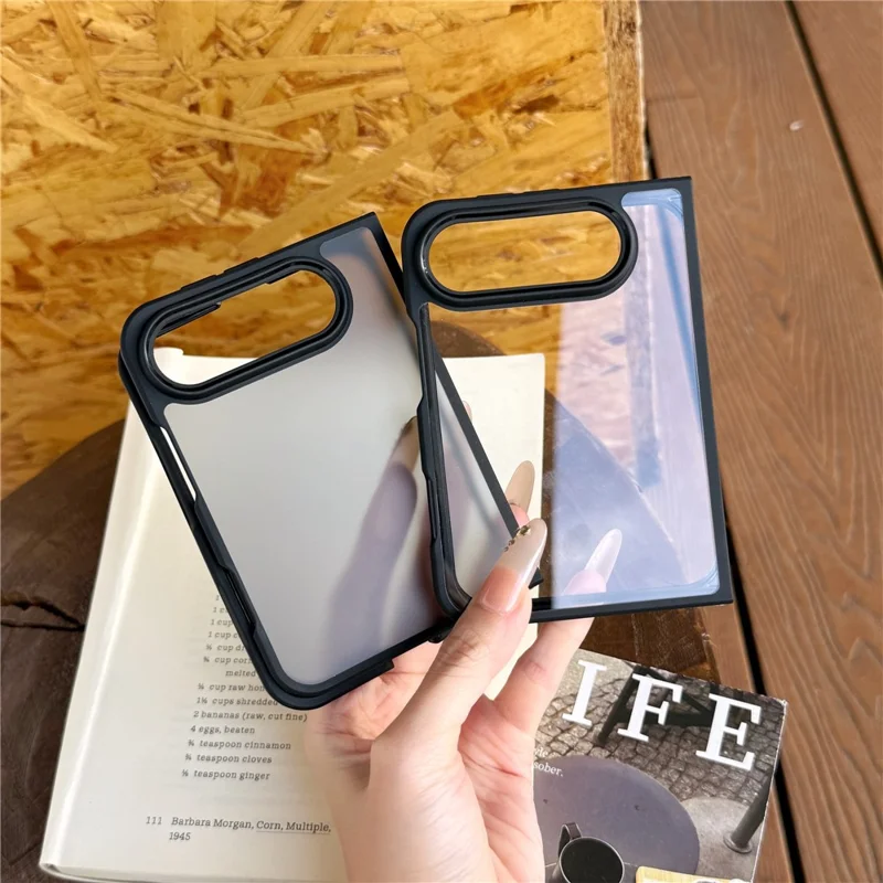 Etui na iPhone Duo Case Anti-Ścieranie PC Minimalistyczny Składany Płaszcz - Matowa Czerni