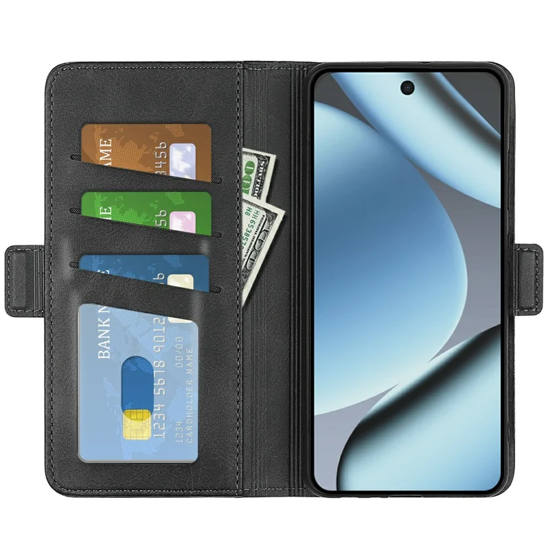 For Google Pixel 11 Pro Case Calf Texture Leather Wallet Phone Cover - Black