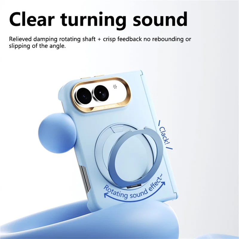 ABEEL For iPhone Duo Magnetic Case Ring Kickstand Liquid Silicone Feel PC Phone Cover - Sky Blue