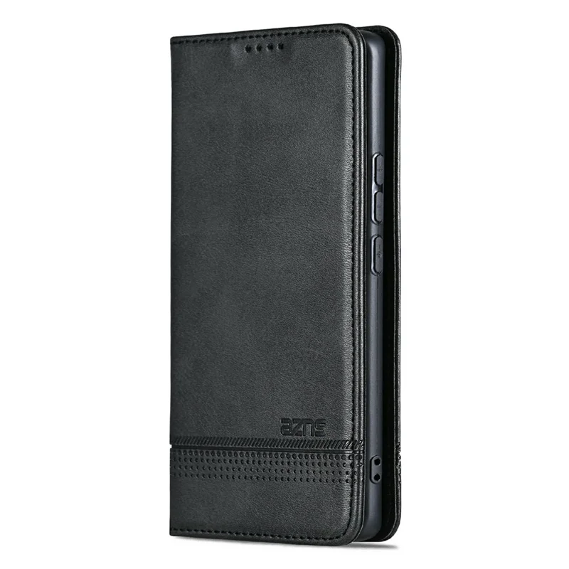 AZNS For Xiaomi Redmi Note 17 Pro Max 5G Phone Case Cowhide Texture PU Leather Wallet Phone Cover - Black