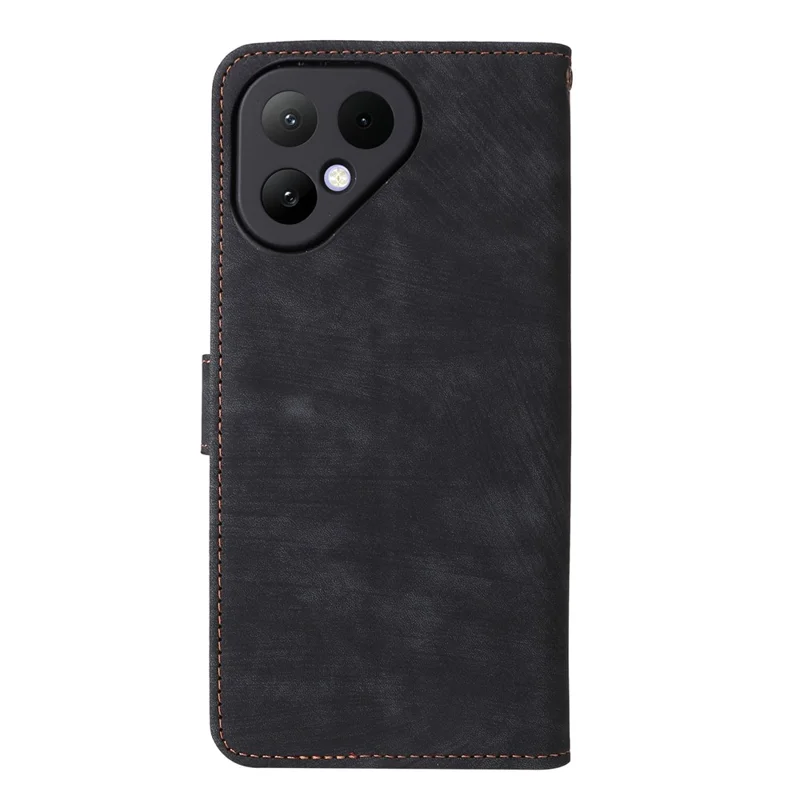 Für TECNO Pova Curve 2 5G Brieftaschenhülle RFID-Schutz PU-Leder Handyhülle Ständer mit Riemen - Schwarz