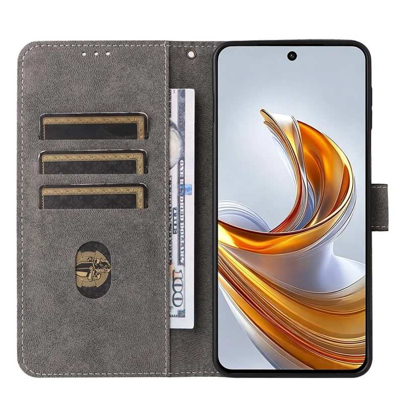 For ZTE nubia Air Pro 5G Wallet Case RFID Blocking PU Leather Phone Cover Stand with Strap - Black