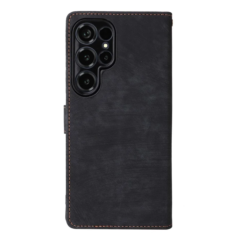 For Oukitel C66 Wallet Case RFID Blocking PU Leather Phone Cover Stand with Strap - Black