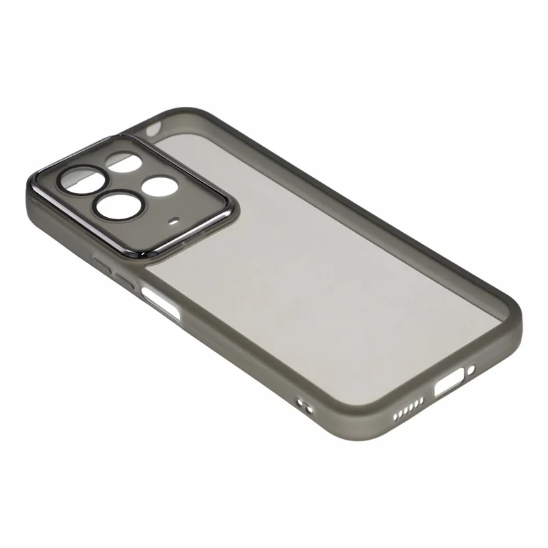 For Xiaomi Redmi 17 4G / 5G Case Electroplated Camera Frame TPU Phone Cover - Transparent Black