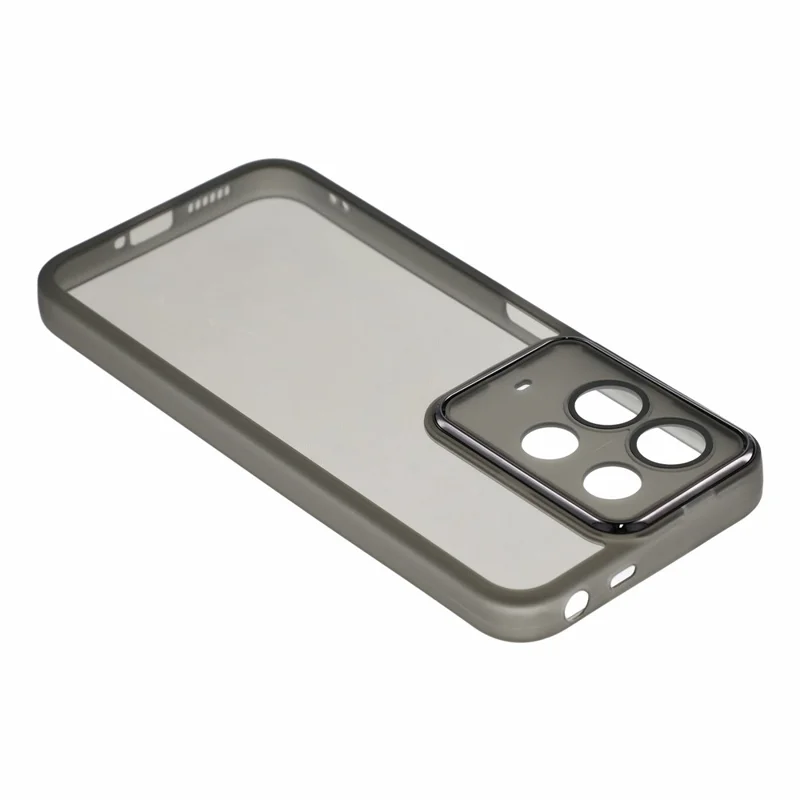 For Xiaomi Redmi 17 4G / 5G Case Electroplated Camera Frame TPU Phone Cover - Transparent Black