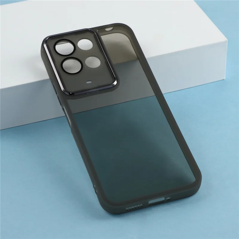 For Xiaomi Redmi 17 4G / 5G Case Electroplated Camera Frame TPU Phone Cover - Transparent Black