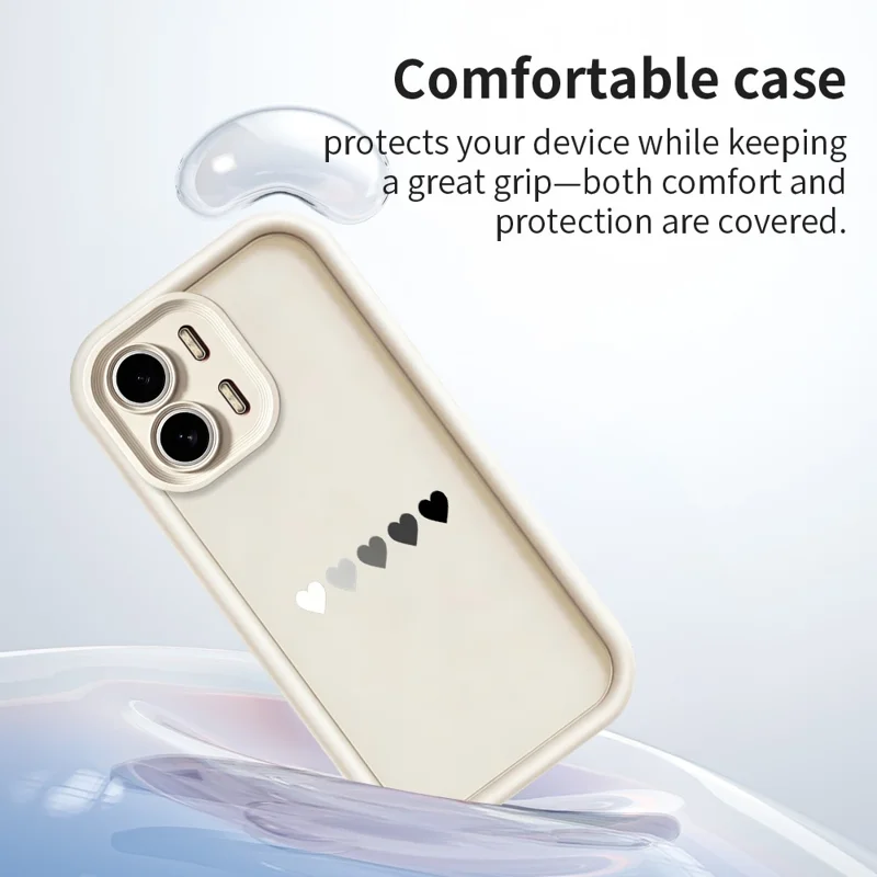For Oppo A6x 5G  /  A6x 4G TPU Case Rubberized Anti-Slip Five Heart Pattern Phone Back Cover - White