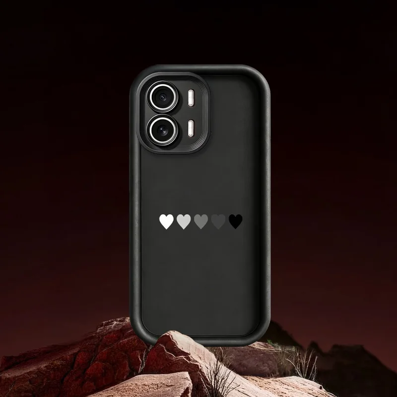 For Oppo A6x 5G  /  A6x 4G TPU Case Rubberized Anti-Slip Five Heart Pattern Phone Back Cover - White