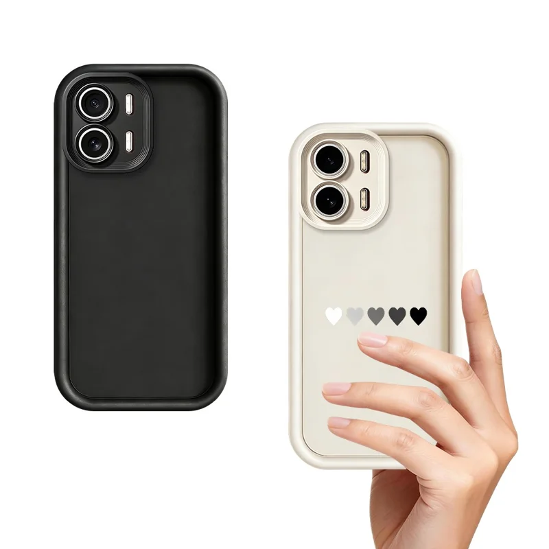 For Oppo A6x 5G  /  A6x 4G TPU Case Rubberized Anti-Slip Five Heart Pattern Phone Back Cover - White