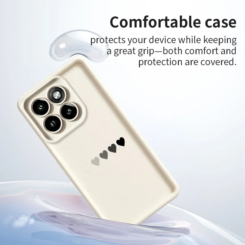 For Motorola Moto G86 5G TPU Case Rubberized Anti-Slip Five Heart Pattern Phone Back Cover - White