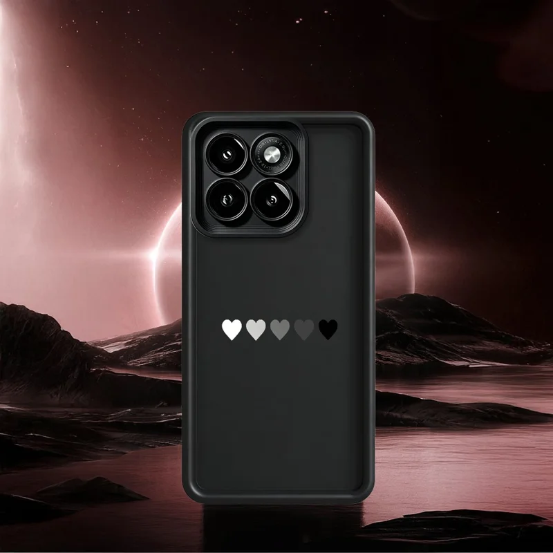 For Motorola Moto G86 5G TPU Case Rubberized Anti-Slip Five Heart Pattern Phone Back Cover - White