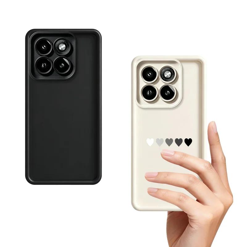 For Motorola Moto G86 5G TPU Case Rubberized Anti-Slip Five Heart Pattern Phone Back Cover - White