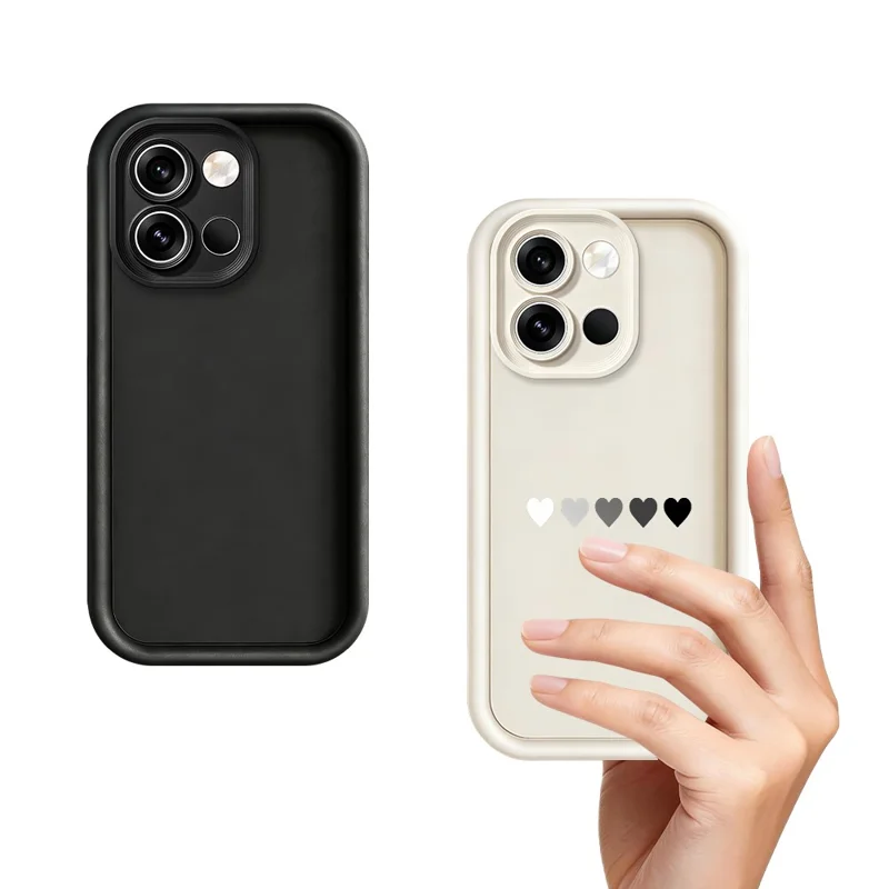 For OnePlus Nord 6 5G TPU Case Rubberized Anti-Slip Five Heart Pattern Phone Back Cover - White