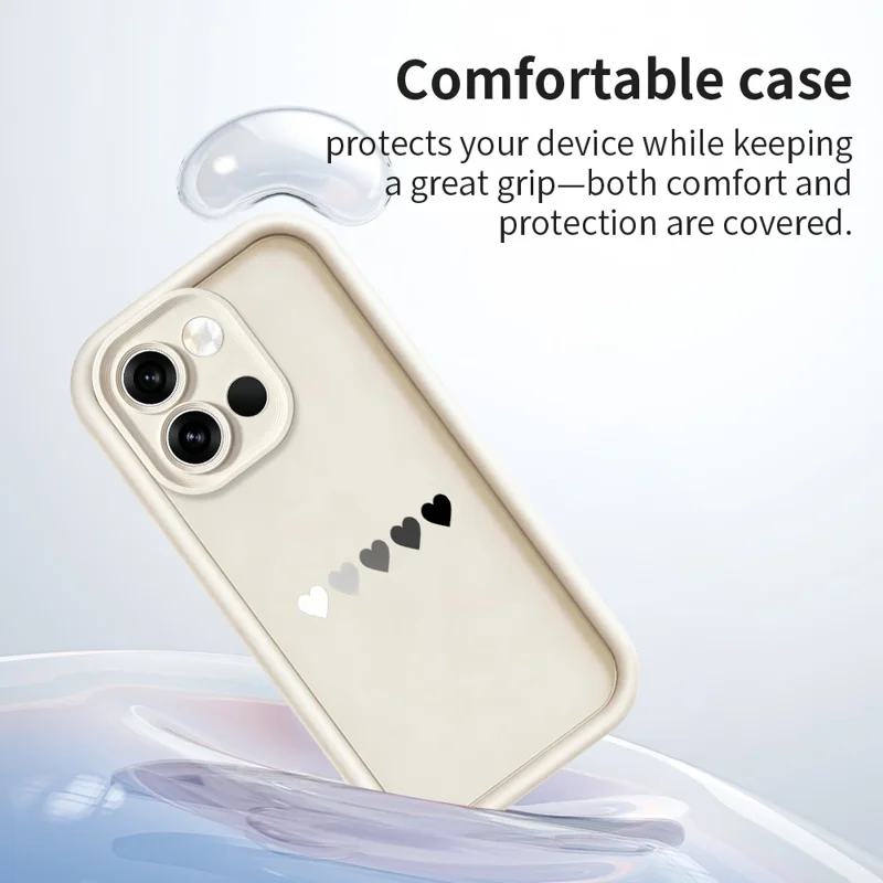 For OnePlus Nord 6 5G TPU Case Rubberized Anti-Slip Five Heart Pattern Phone Back Cover - White