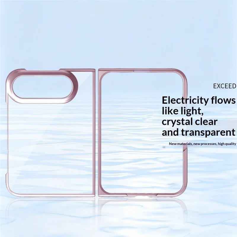 Coque transparente rigide en PC chromée pour iPhone Duo - Rose Gold