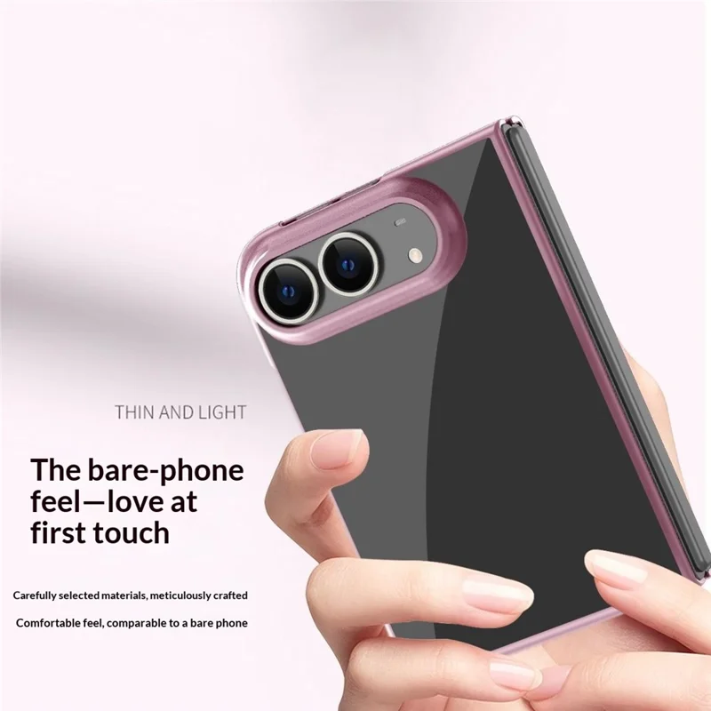 Coque transparente rigide en PC chromée pour iPhone Duo - Rose Gold