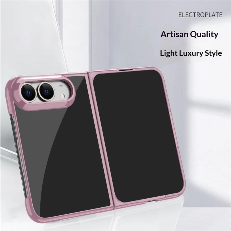 Coque transparente rigide en PC chromée pour iPhone Duo - Rose Gold