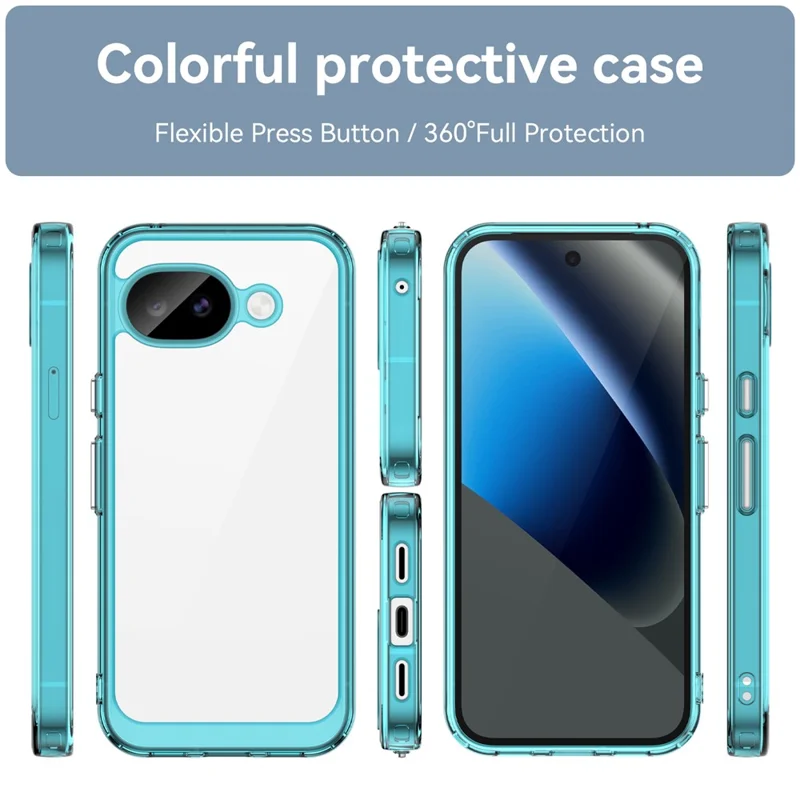 For Google Pixel 11a Case TPU + Acrylic Protective Clear Phone Cover - Transparent Blue
