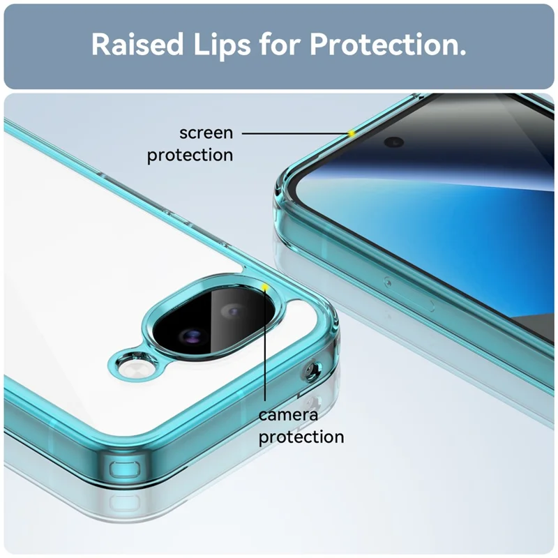 For Google Pixel 11a Case TPU + Acrylic Protective Clear Phone Cover - Transparent Blue