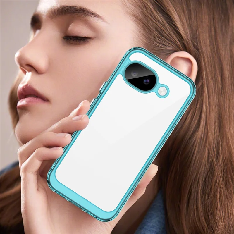 For Google Pixel 11a Case TPU + Acrylic Protective Clear Phone Cover - Transparent Blue