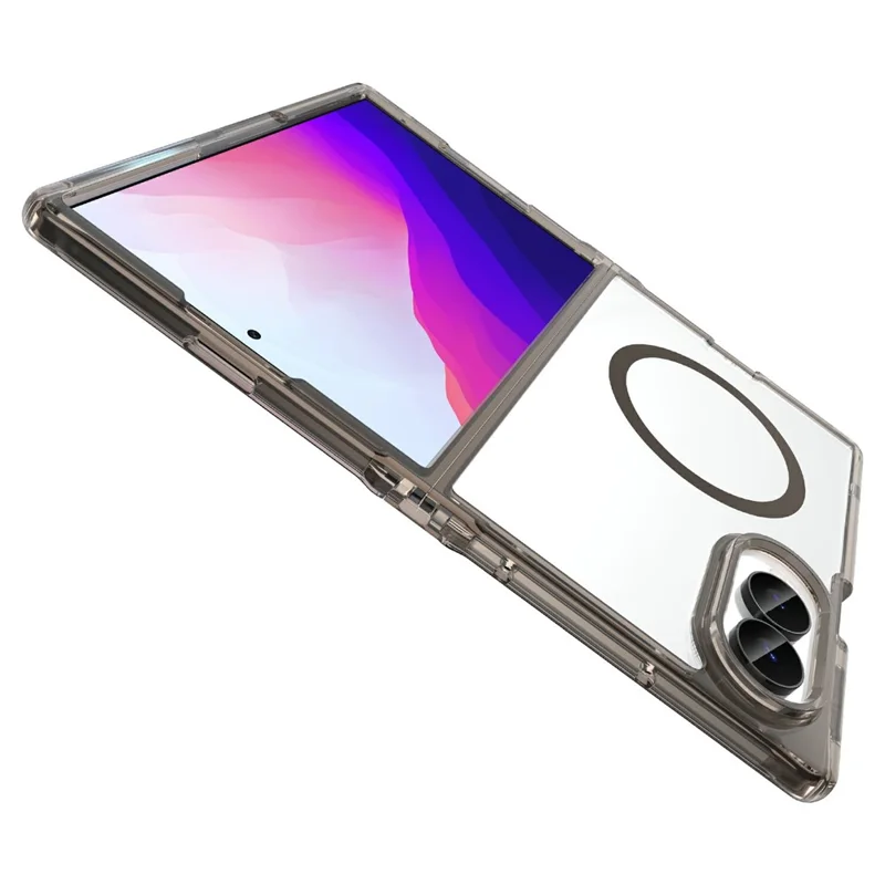 For Samsung Galaxy Z Fold8 Magnetic Case Clear PC + TPU Shockproof Phone Back Cover - Transparent Black