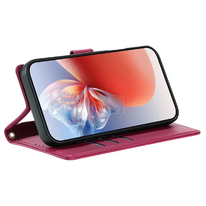 Чехол для oogle Pixel 11a с милым рисунком кота, кошелек из искусственной кожи с ремешком на запястье - Розовый