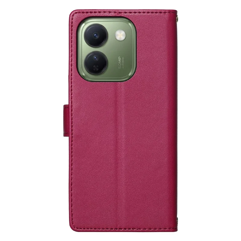 For vivo V80 Lite 5G Case Adorable Cat Pattern PU Leather Wallet Phone Cover with Wrist Strap - Rose