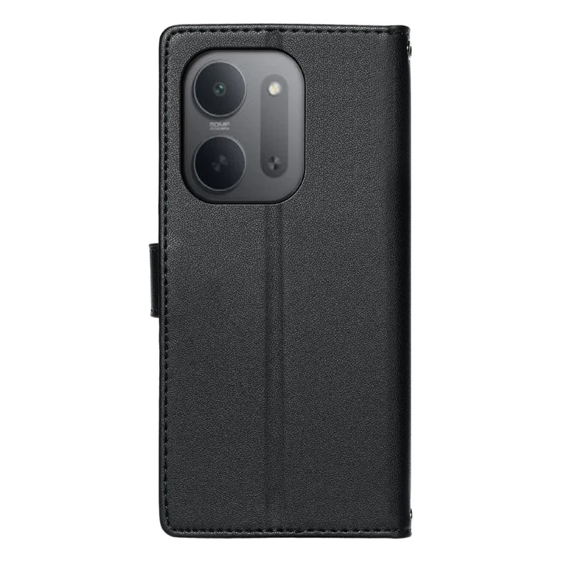 For Xiaomi Redmi 17C 5G Case Embossed Totem Leather Flip Wallet Phone Cover with Wrist Strap - Black