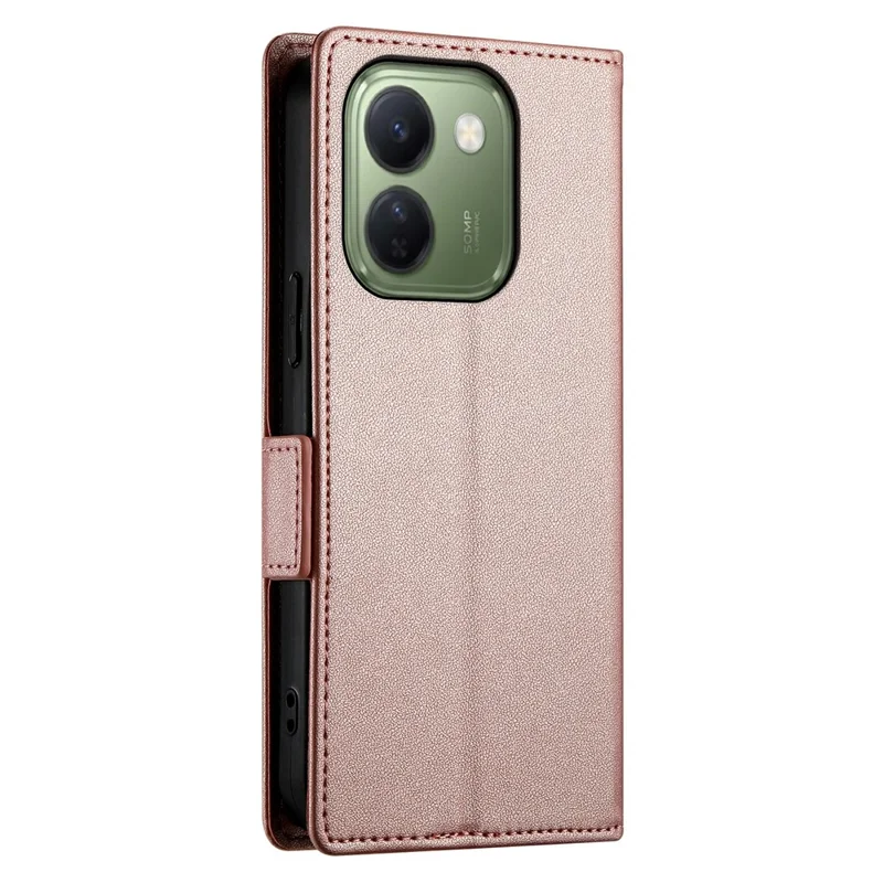 For vivo V80 Lite 5G Stand Case PU Leather Wallet Phone Cover - Rose Gold