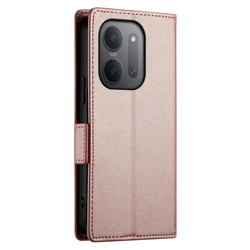 For Xiaomi Redmi 17C 5G Stand Case PU Leather Wallet Phone Cover - Rose Gold