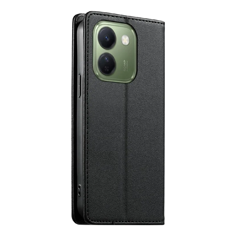 For vivo V80 Lite 5G Wallet Stand Case Line Splicing TPU PU Leather Phone Cover - Black