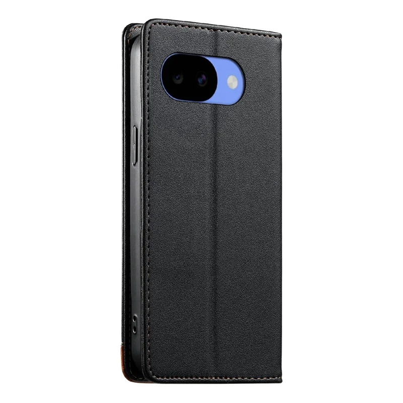 DIERFENG DF-018 Til Google Pixel 11a Etui med RFID-blokerende Wallet Læderdæksel med farvesammensat logohjørne - Sort