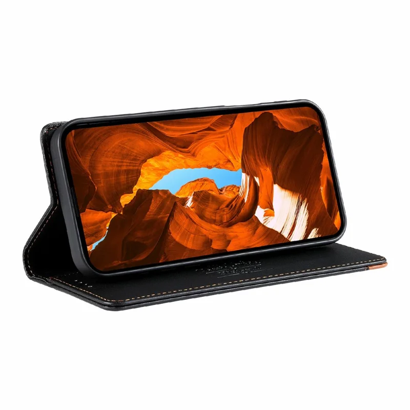 DIERFENG DF-018 Til Google Pixel 11a Etui med RFID-blokerende Wallet Læderdæksel med farvesammensat logohjørne - Sort