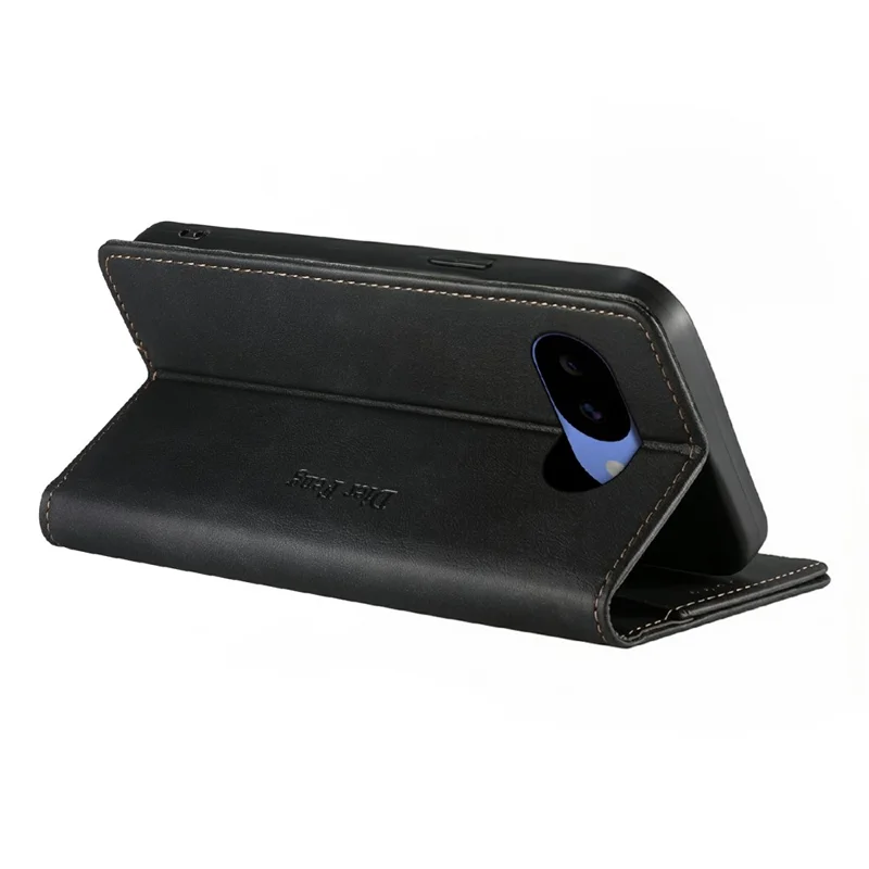 DIERFENG DF-019 For Google Pixel 11a Leather Wallet Case Magnetic Flip Cover with Card Slots RFID Blocking - Black