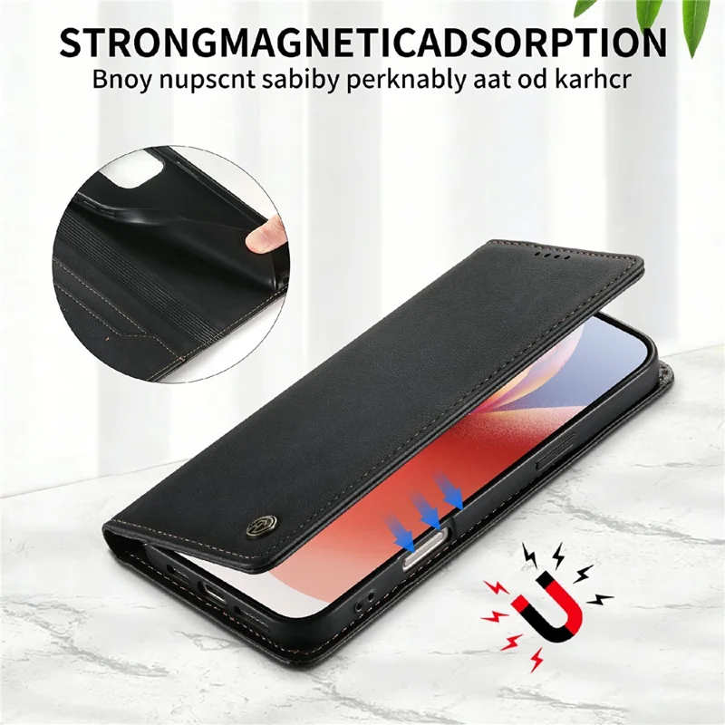 DIERFENG DF-019 For Google Pixel 11a Leather Wallet Case Magnetic Flip Cover with Card Slots RFID Blocking - Black