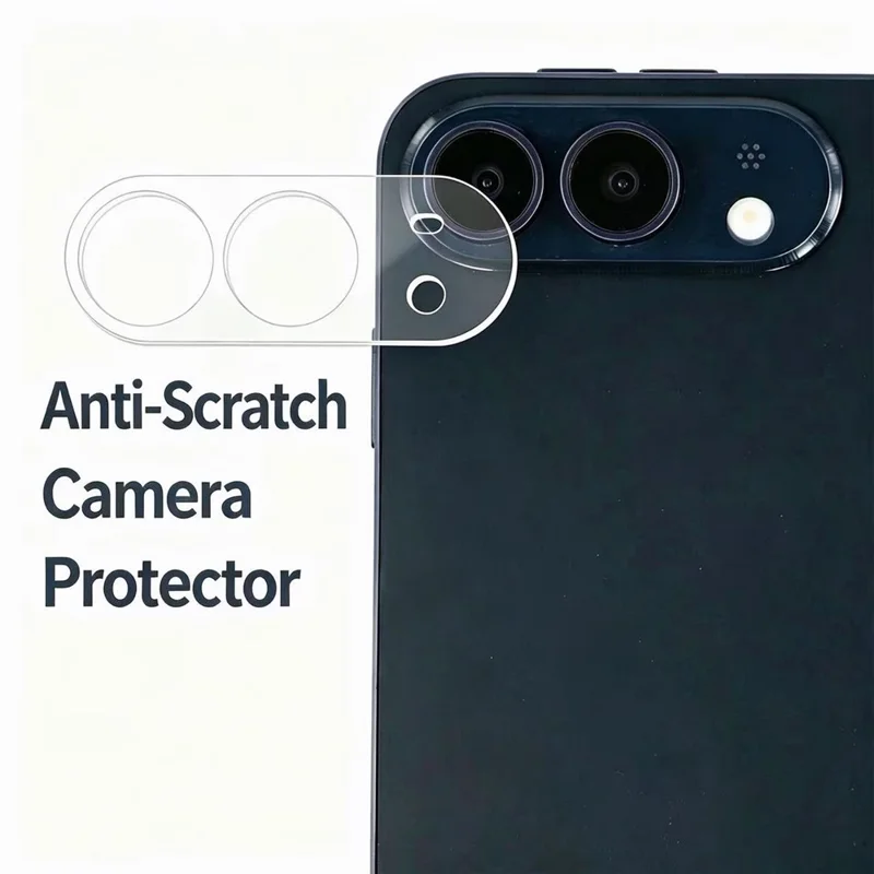 For iPhone Duo Magnetic Case Hinge Protection Folding Phone Cover with 2Pcs Camera Protector + 2Pcs Inner Hydrogel Film - White