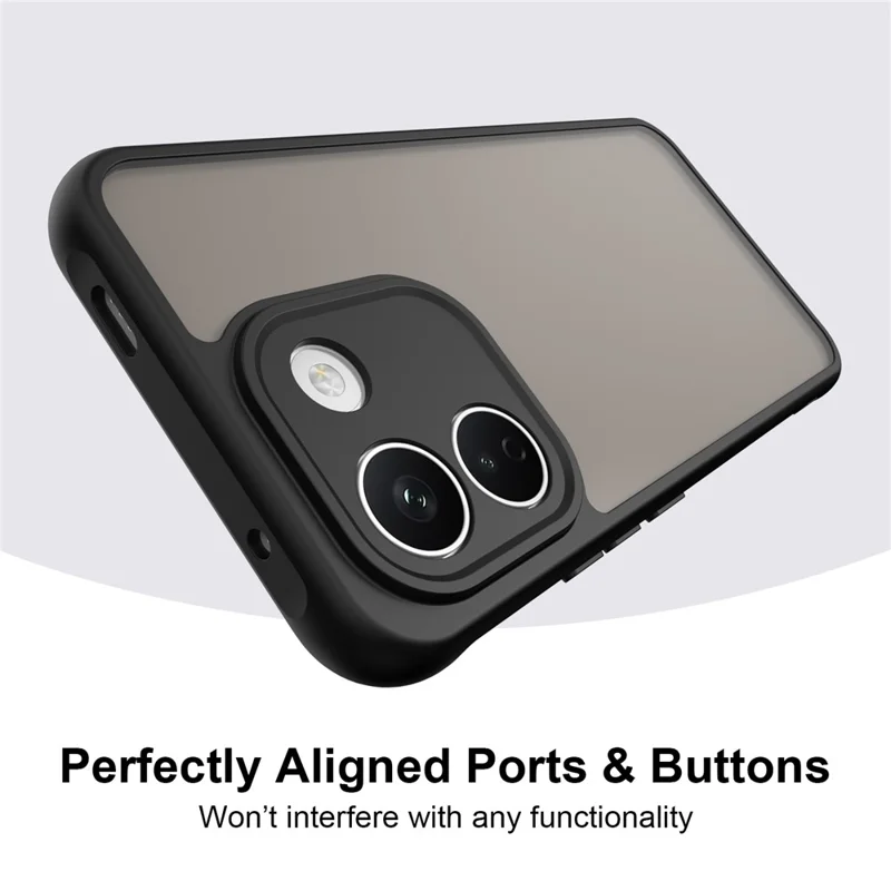 Für Xiaomi Redmi Note 17 Pro Max 5G / Note 17 Pro+ 5G Hülle Matt durchsichtig PC + TPU Handyrückseite – Schwarz