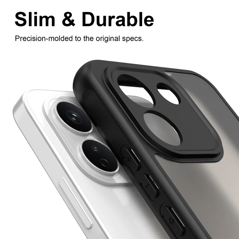 Für Xiaomi Redmi Note 17 Pro Max 5G / Note 17 Pro+ 5G Hülle Matt durchsichtig PC + TPU Handyrückseite – Schwarz