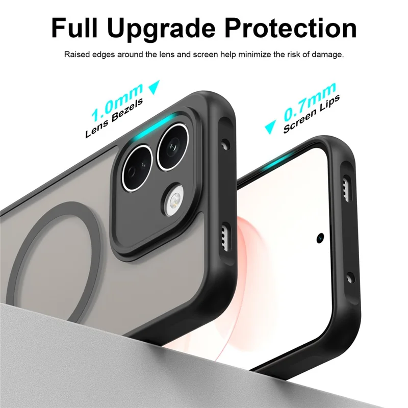 Bulk Purchasing for Xiaomi Redmi Note 17 Pro Max 5G / Note 17 Pro+ 5G Magnetic Case Anti Drop Matte PC + TPU Phone Cover - Black