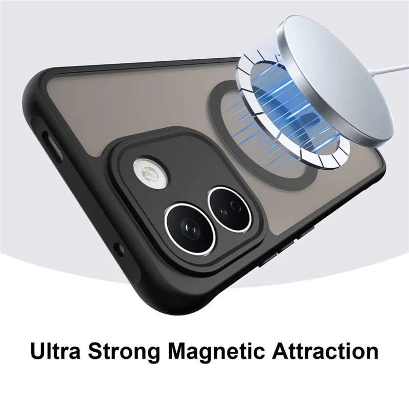 Bulk Purchasing for Xiaomi Redmi Note 17 Pro Max 5G / Note 17 Pro+ 5G Magnetic Case Anti Drop Matte PC + TPU Phone Cover - Black