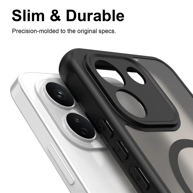 Bulk Purchasing for Xiaomi Redmi Note 17 Pro Max 5G / Note 17 Pro+ 5G Magnetic Case Anti Drop Matte PC + TPU Phone Cover - Black