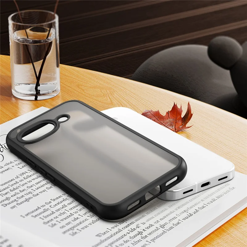 For Google Pixel 11a Case Frosted Translucent PC + TPU Phone Back Cover - Black