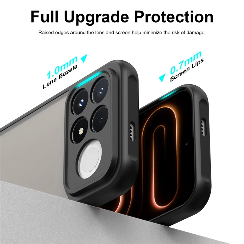 For Xiaomi Poco F9 Pro 5G Case Frosted Translucent PC + TPU Phone Back Cover - Black