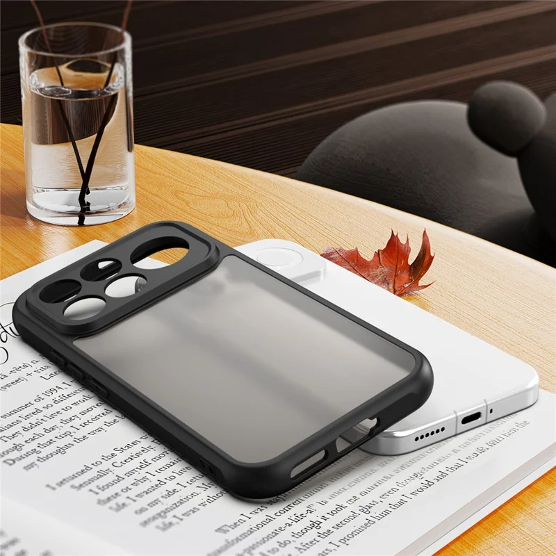 For Xiaomi Poco F9 Pro 5G Case Frosted Translucent PC + TPU Phone Back Cover - Black